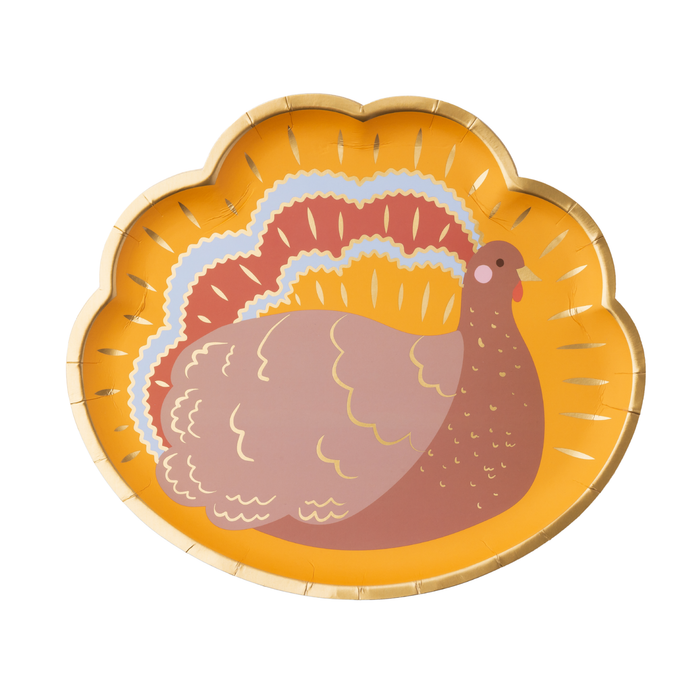 CHARMING TURKEY THANKSGIVING PLATES