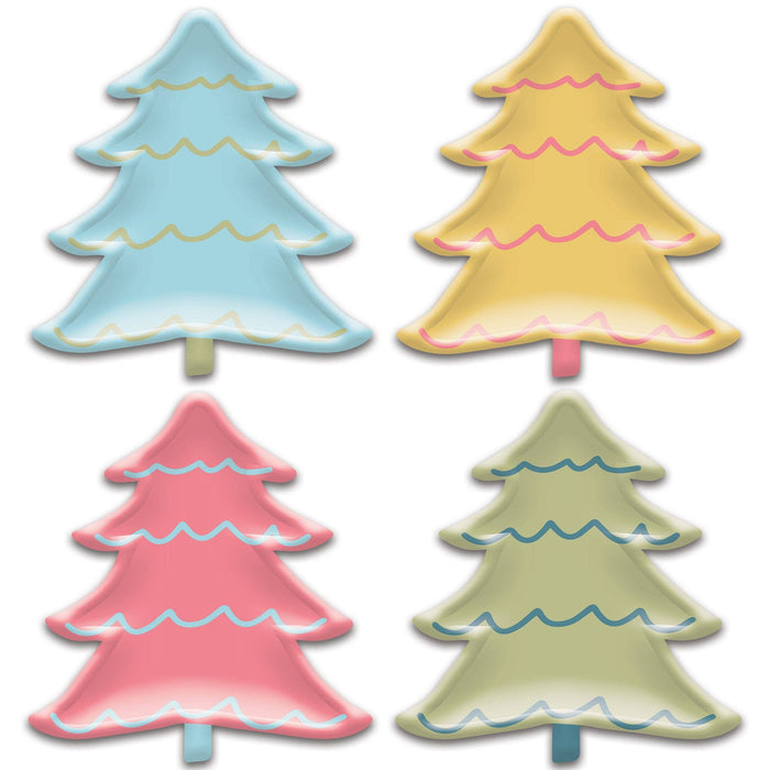 Holiday Tree Shaped Paper Plate Set